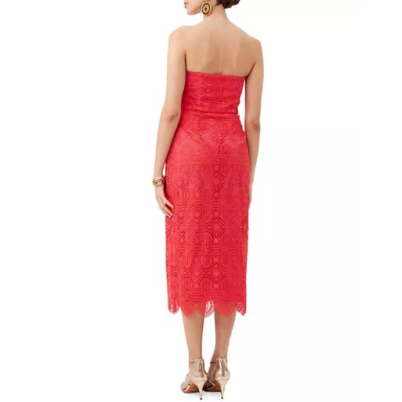 Trina Turk 'Stella 2' Strapless Lace Midi-Dress, Moroccan Sunset - Picture 4 of 4